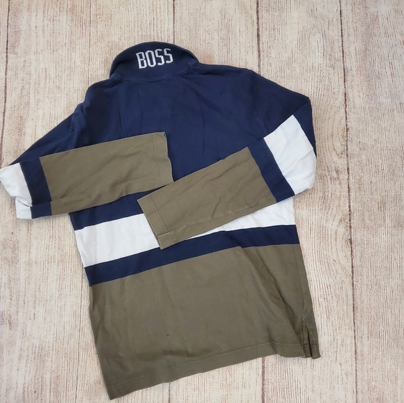 Hugo Boss long sleeved color block polo sz 10 - Picture 3 of 3